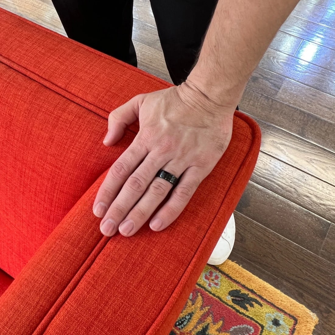 Men's Black Grooved Wedding Band Ring Tungsten Carbide, Size 10, 8 mm - 3