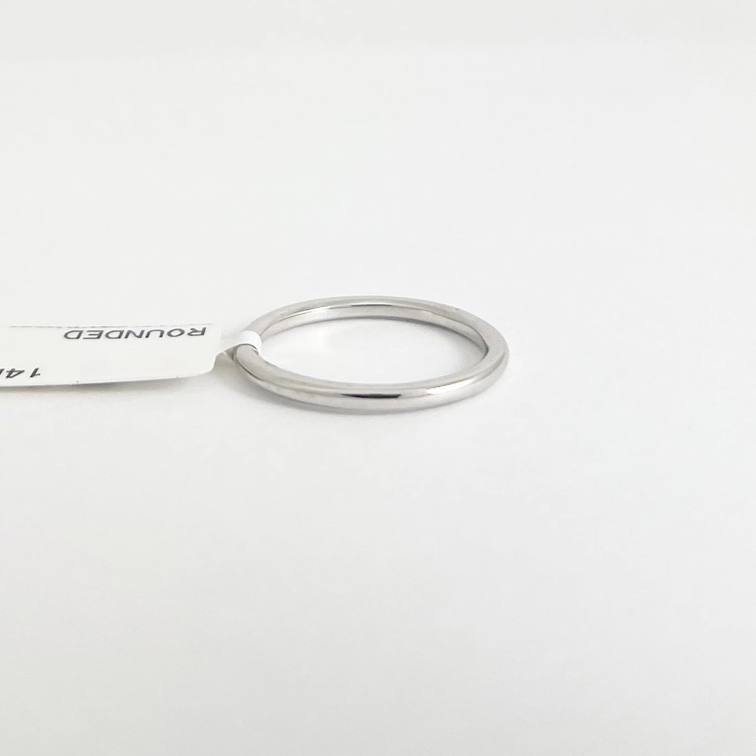 Plain Classic Rounded Wedding Band Ring 14K White Gold, Size 6, 1.6 mm - 7