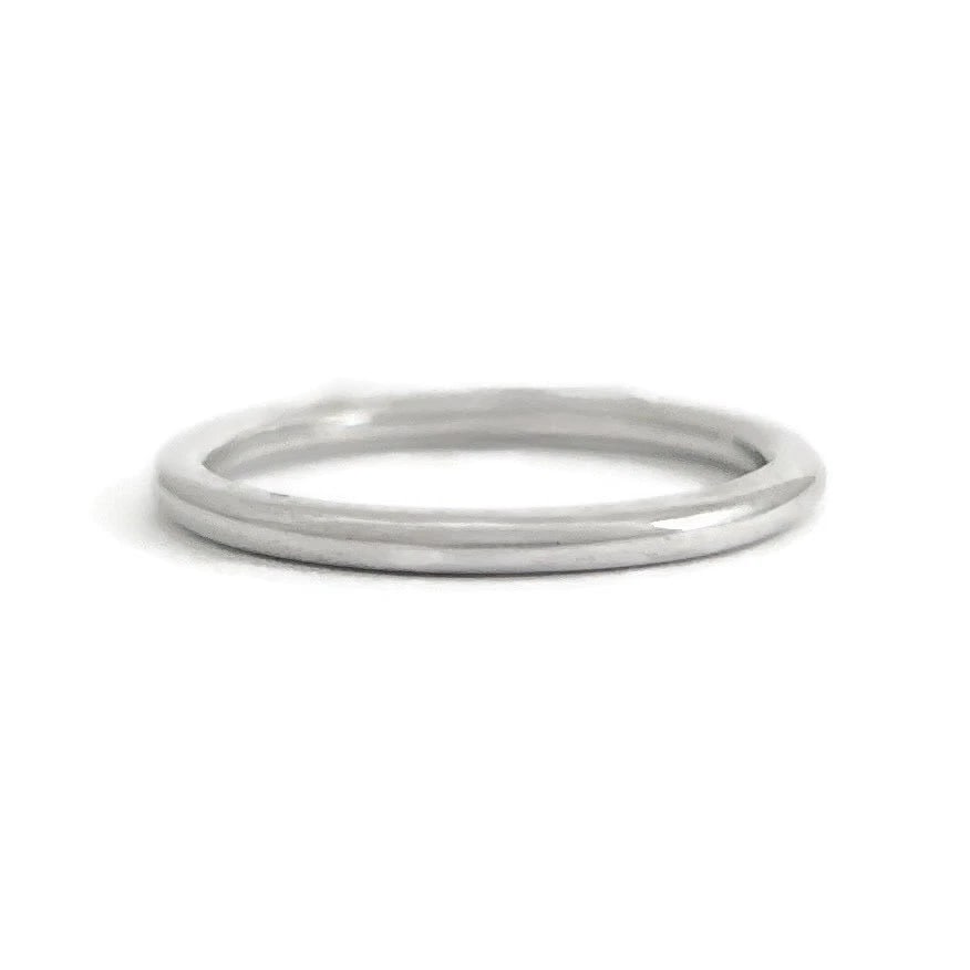 Plain Classic Rounded Wedding Band Ring 14K White Gold, Size 5, 1.6 mm - 2