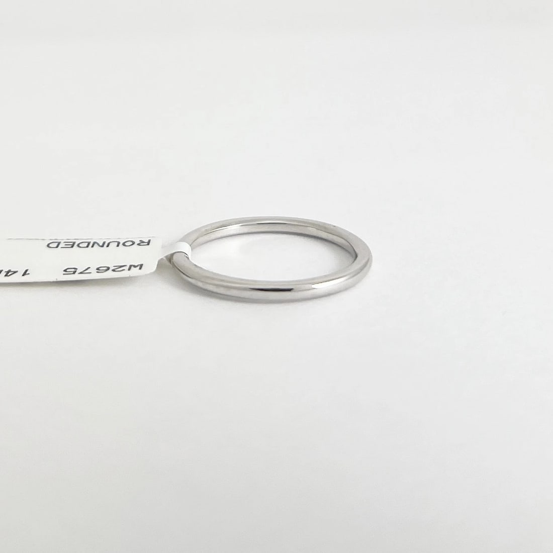 Plain Classic Rounded Wedding Band Ring 14K White Gold, Size 5, 1.6 mm - 7