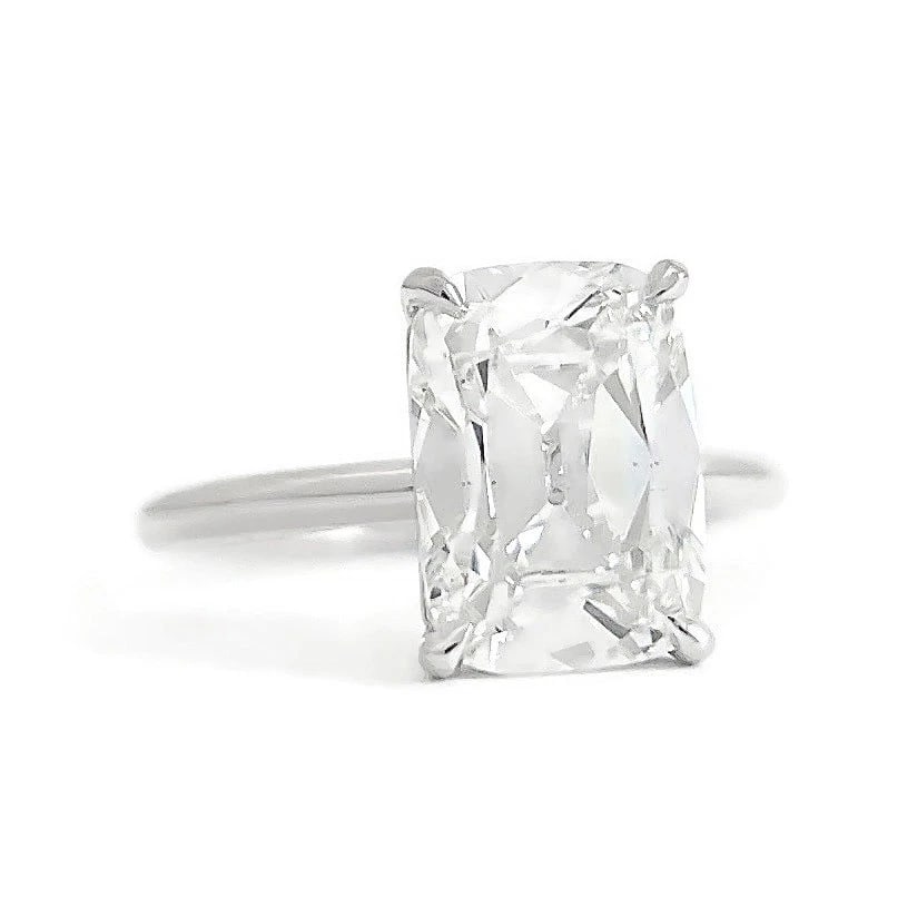 Elongate Old Mine Lab-Created Diamond Engagement Ring 14K White Gold, 3.08 CT - 2