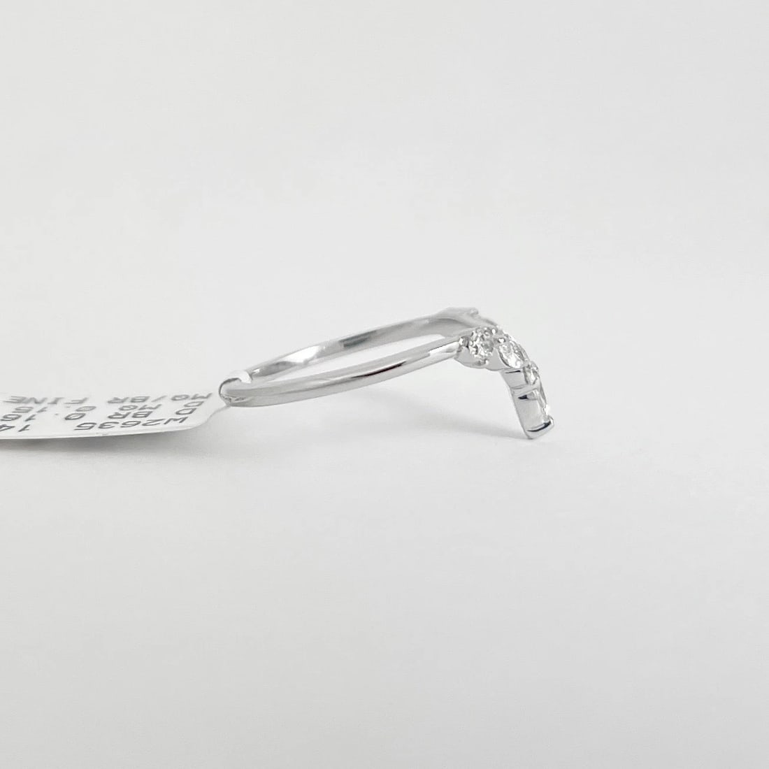 Curved Marquise Diamond Chevron Tiara Wedding Band Ring 14K White Gold, .15 CTW - 6