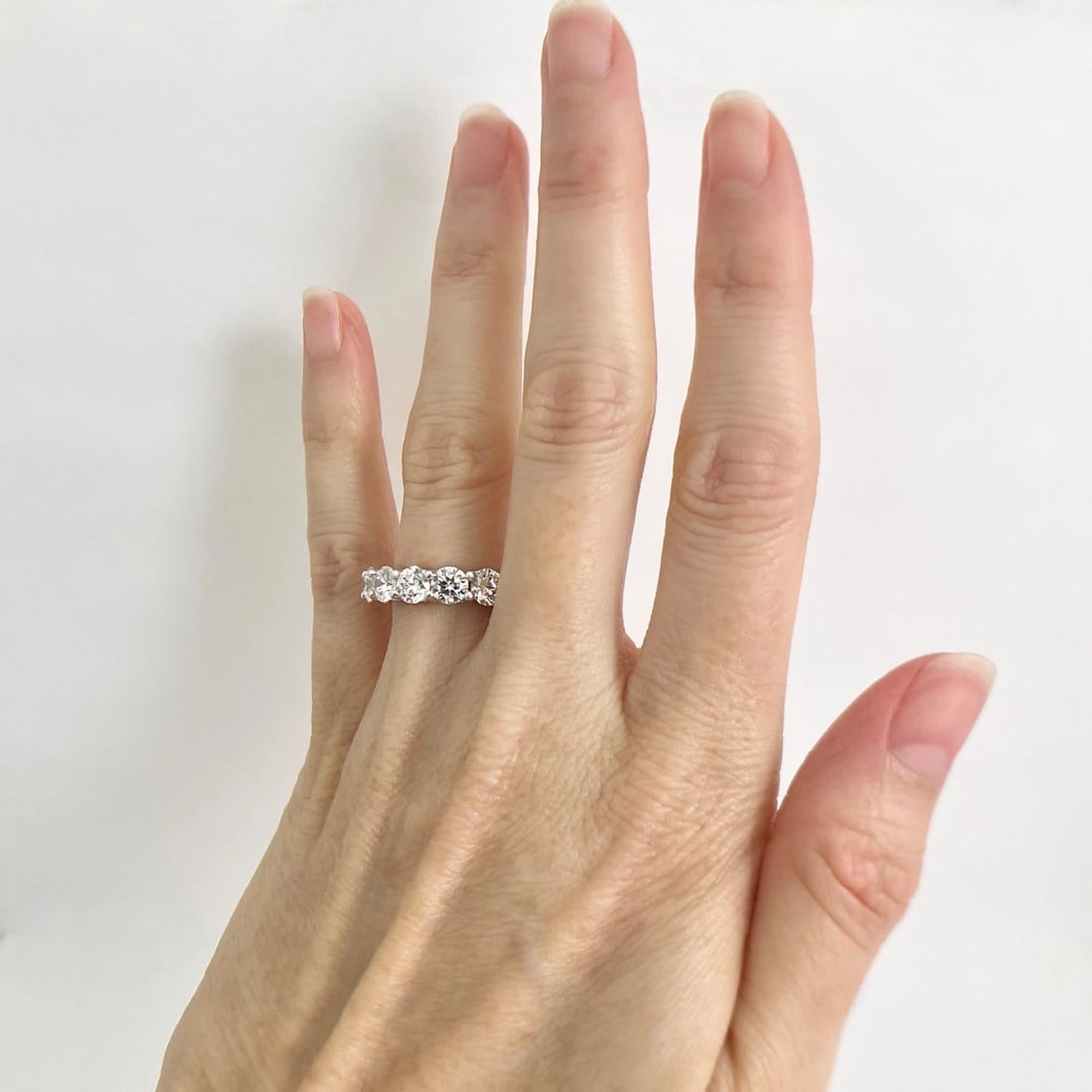 Lab-Created Diamond Eternity Ring Wedding Band 14K White Gold, 5.80 CTW Size 6.5 - 4