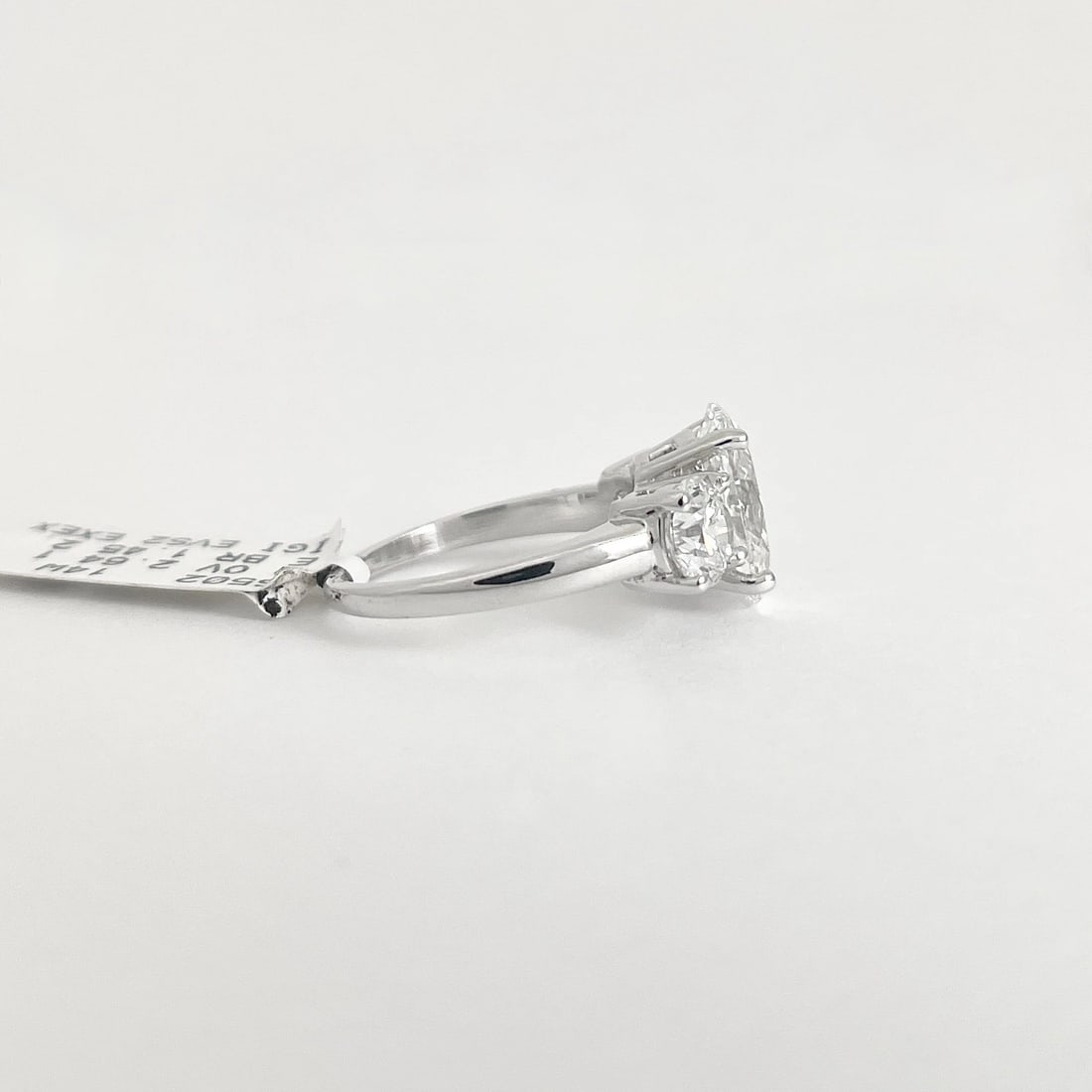 3-Stone Oval Round Lab-Created Diamond Engagement Ring 14K White Gold, 4.09 CTW - 7