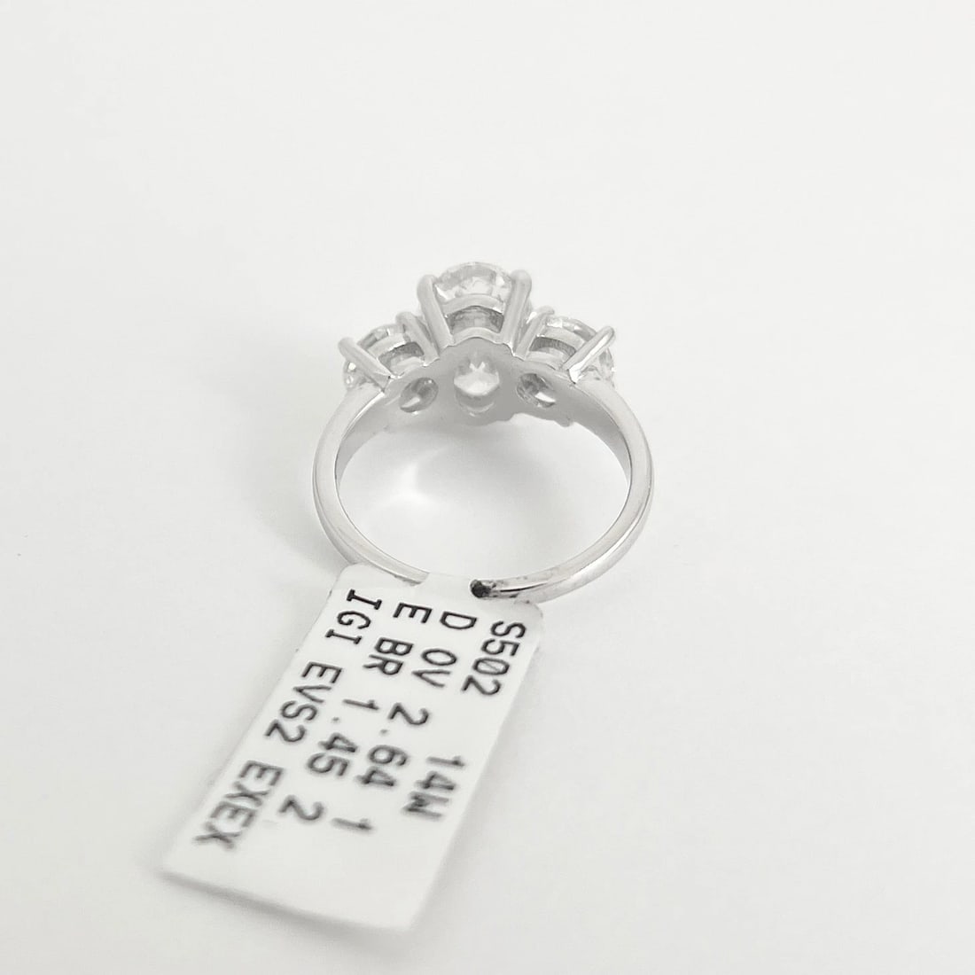 3-Stone Oval Round Lab-Created Diamond Engagement Ring 14K White Gold, 4.09 CTW - 8