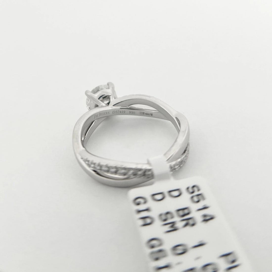 De Beers GIA Round Diamond Infinity Twist Engagement Ring Platinum, 1.61 CTW - 7