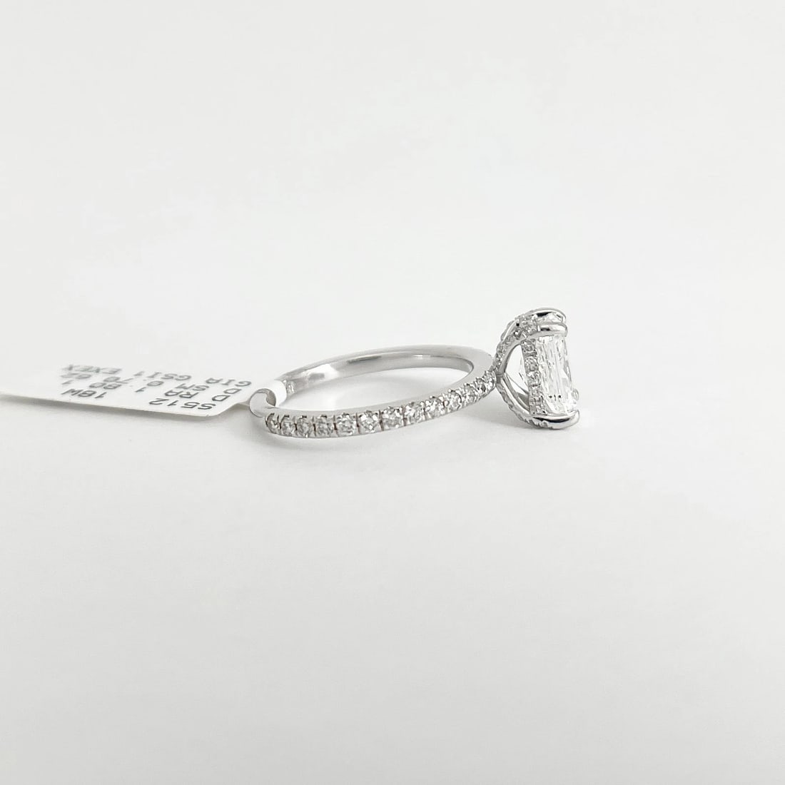 GIA Radiant Cut Diamond Hidden Halo Engagement Ring 18K White Gold, 2.50 CTW - 7