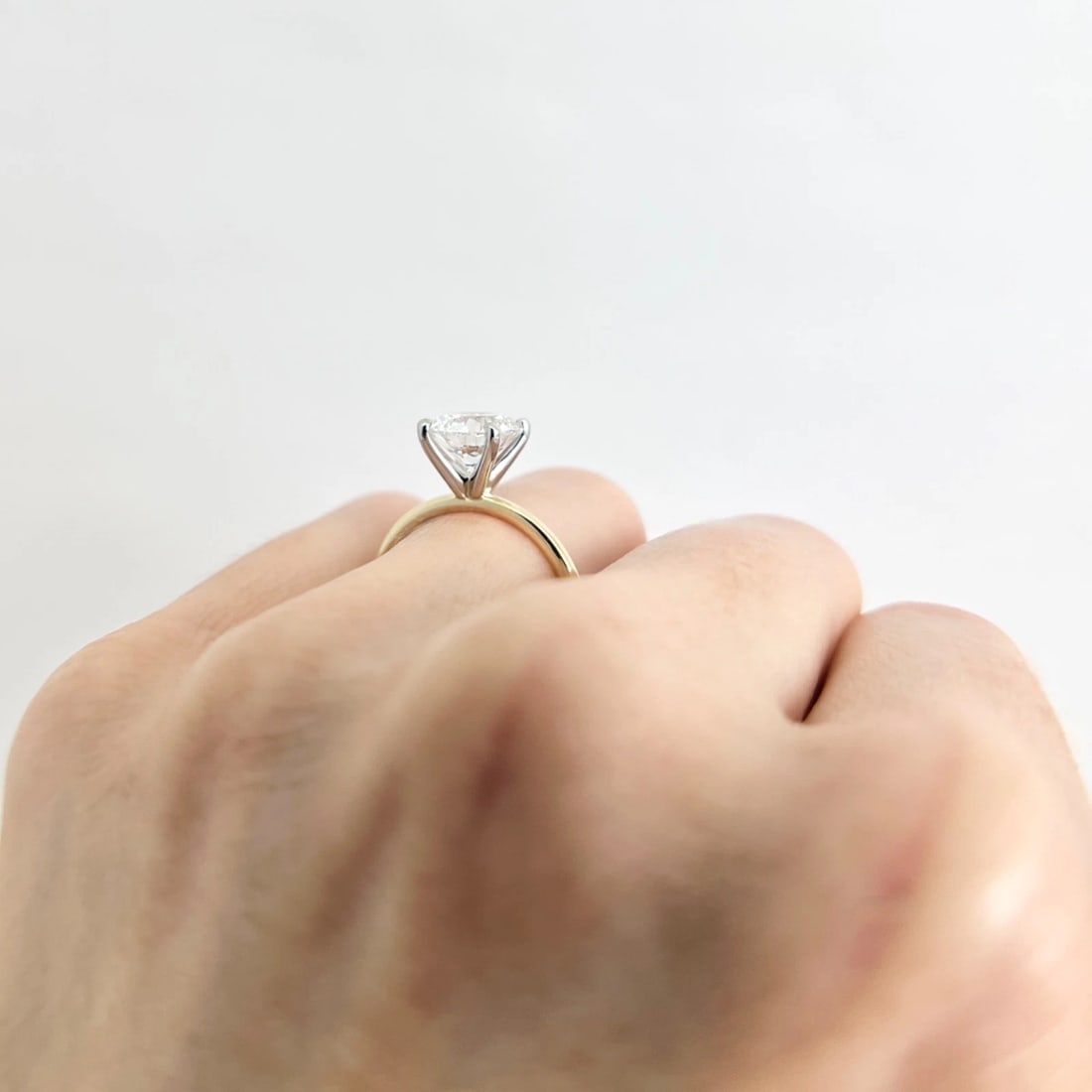 Round Lab-Created Diamond Solitaire Engagement Ring 14K Yellow Gold, 2.01 CT - 5