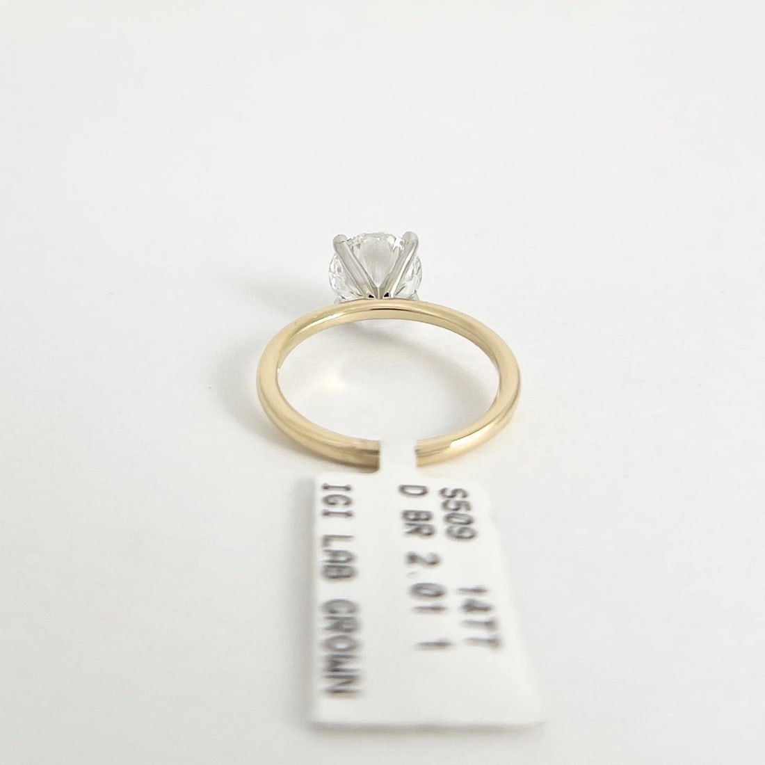 Round Lab-Created Diamond Solitaire Engagement Ring 14K Yellow Gold, 2.01 CT - 6