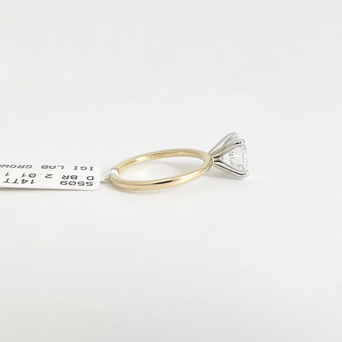 Round Lab-Created Diamond Solitaire Engagement Ring 14K Yellow Gold, 2.01 CT - 7