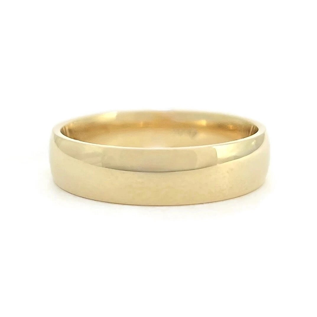 Men's Classic Comfort Fit Wedding Band Ring 14K Yellow Gold, Size 11, 5.5 mm - 2