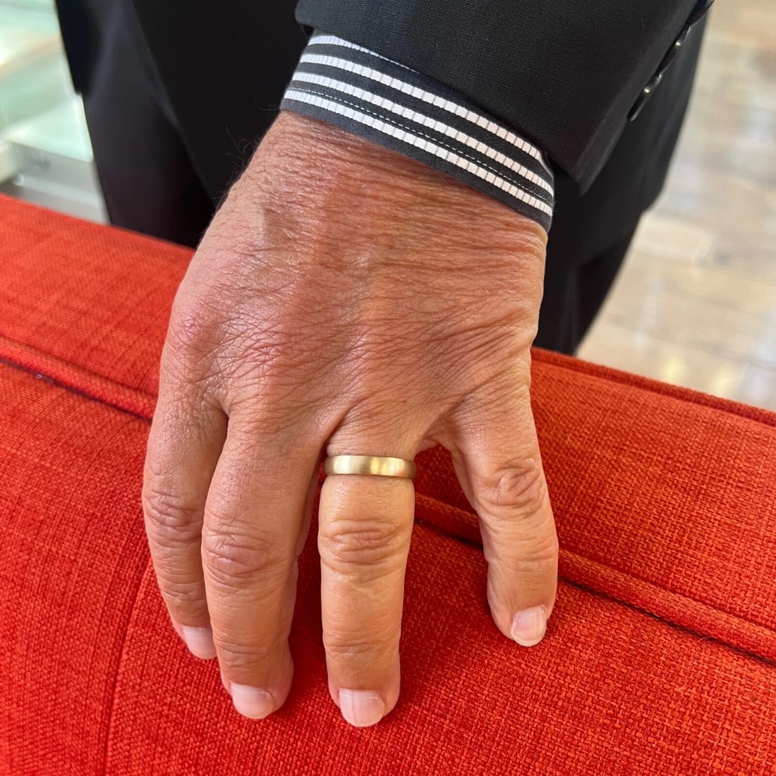 Men's Satin Comfort Fit Wedding Band Ring 14K Yellow Gold, Size 10.5, 4.5 mm - 4