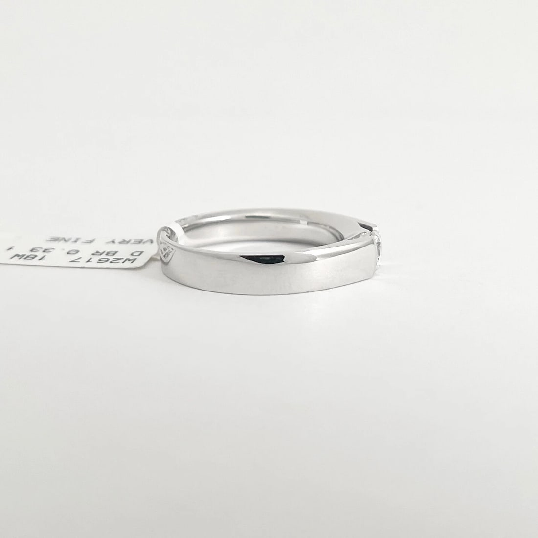 Men's Round Diamond Solitaire Wedding Band Ring 18K White Gold, .33 CT - 7