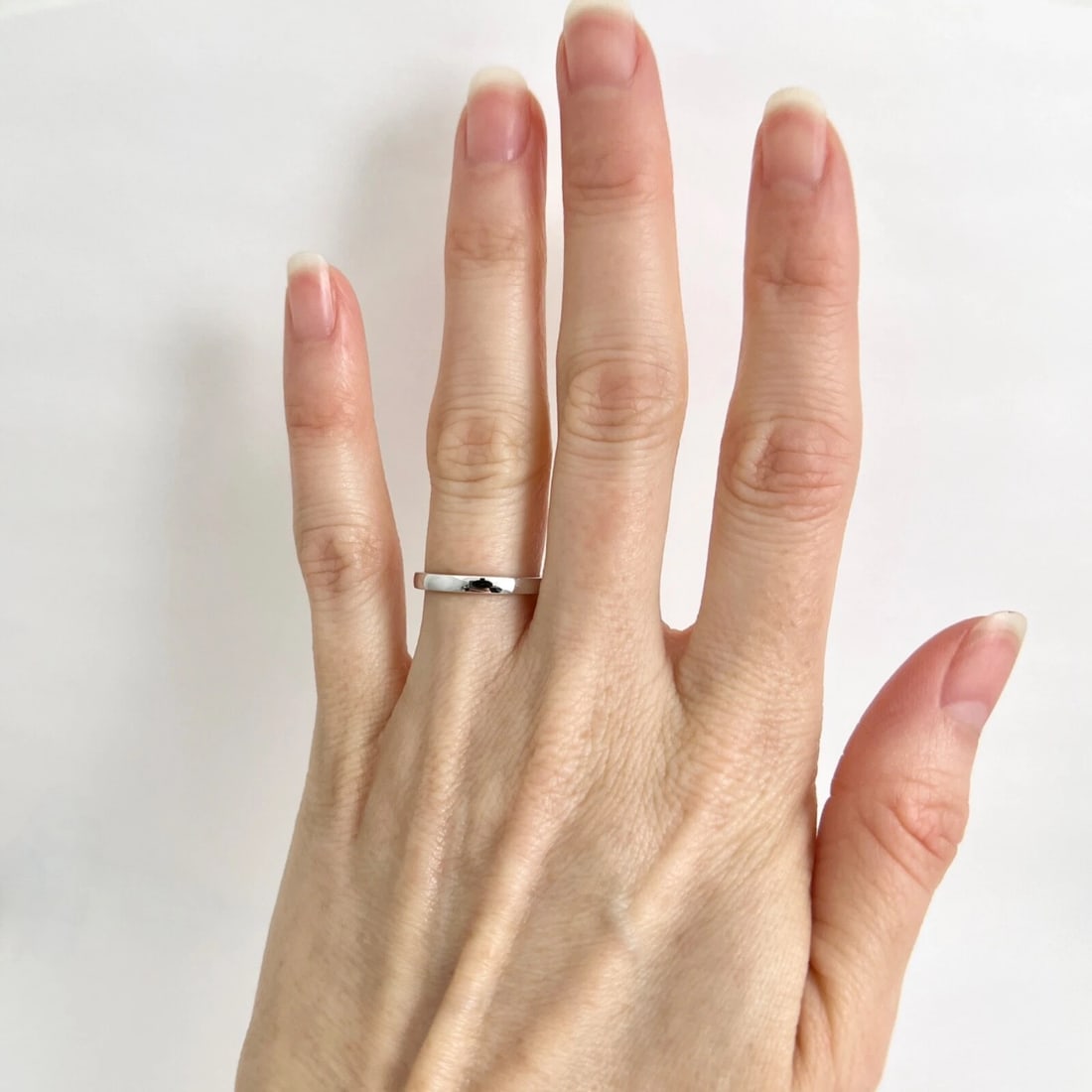 Thin Plain Classic Wedding Band Ring 14K White Gold, Size 4.75, 2.3 mm - 3