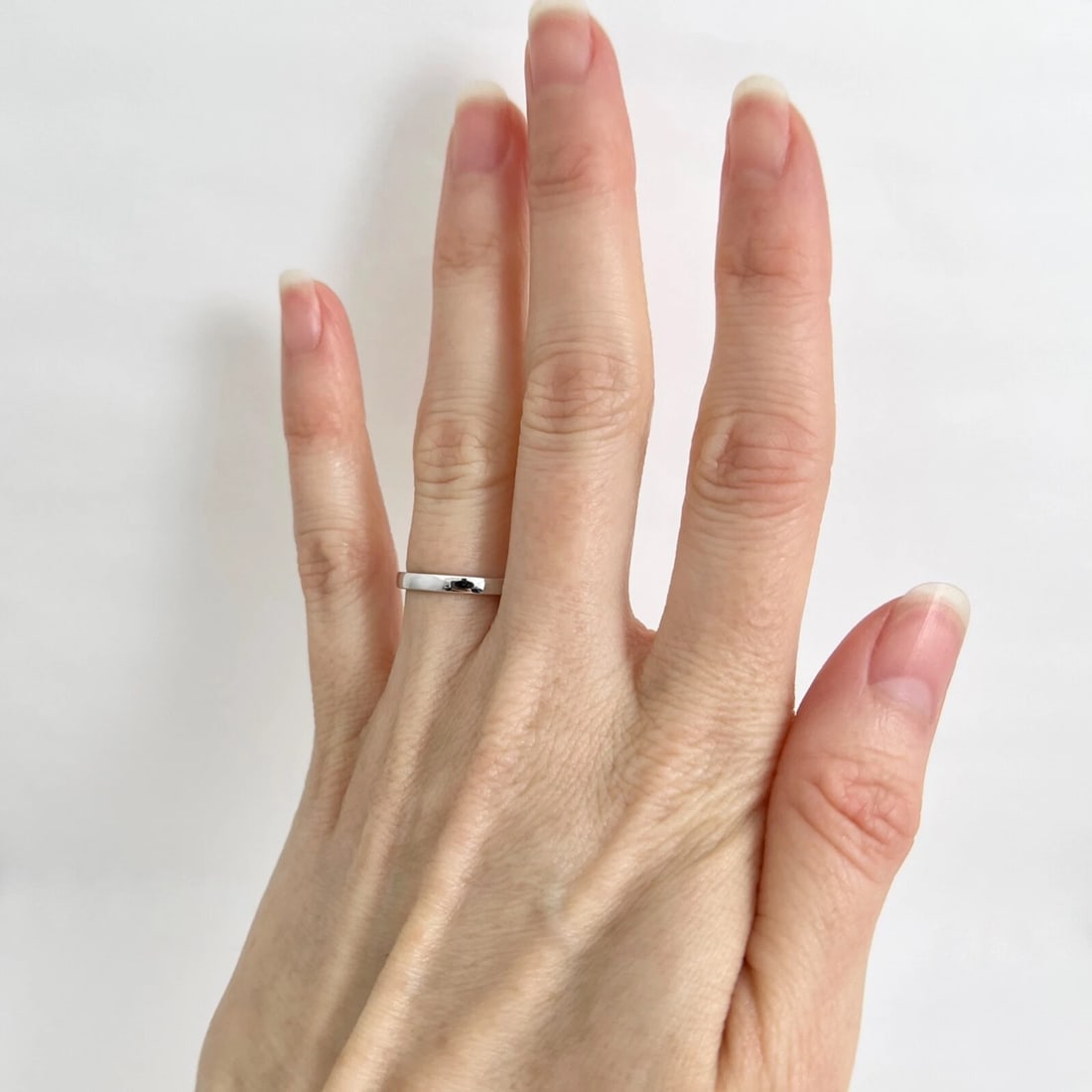 Thin Plain Classic Wedding Band Ring 14K White Gold, Size 4.75, 2.3 mm - 4