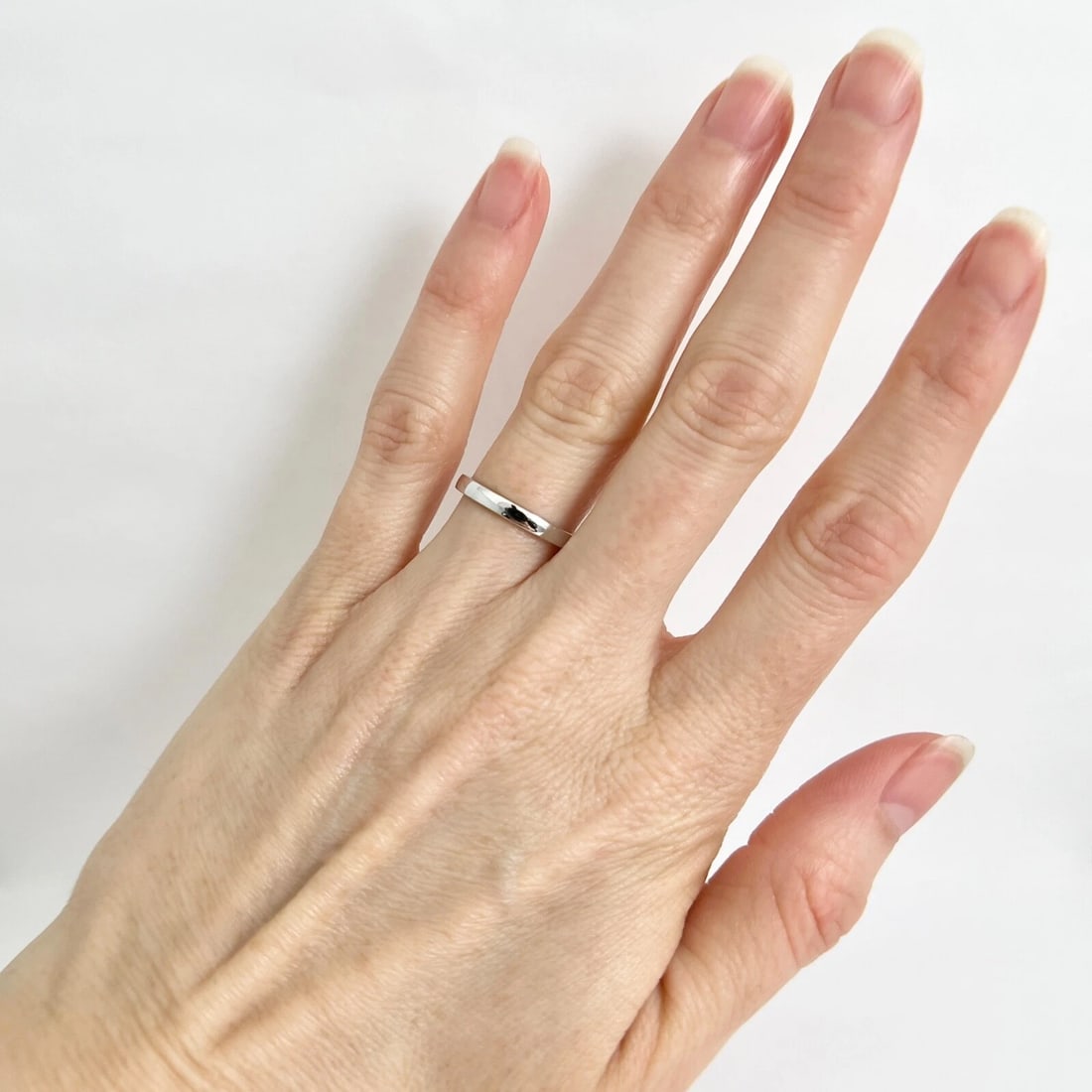 Thin Plain Classic Wedding Band Ring 14K White Gold, Size 4.75, 2.3 mm - 5