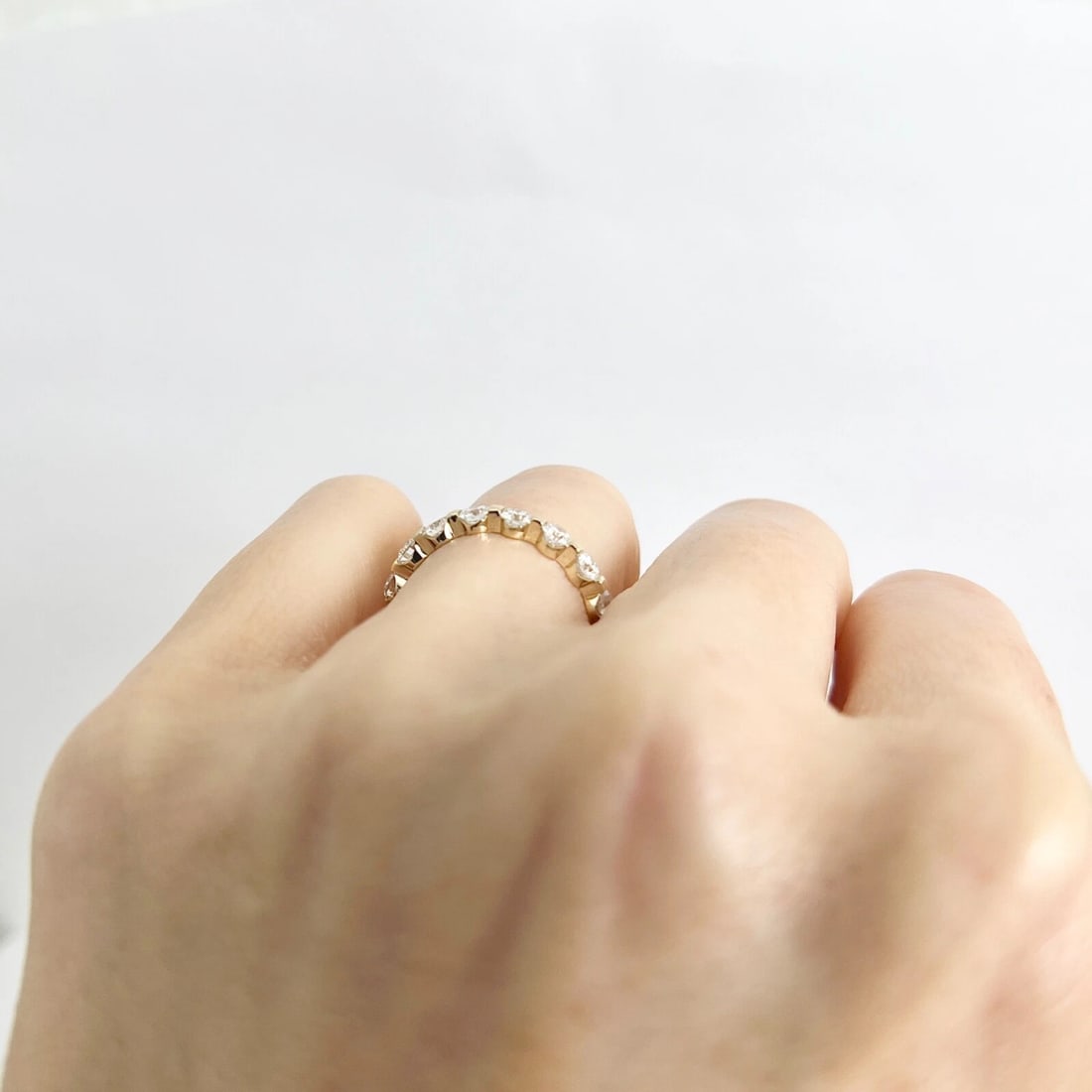 Round Diamond Eternity Ring Wedding Band 14K Yellow Gold, 1.75 CTW, Size 6.25 - 7