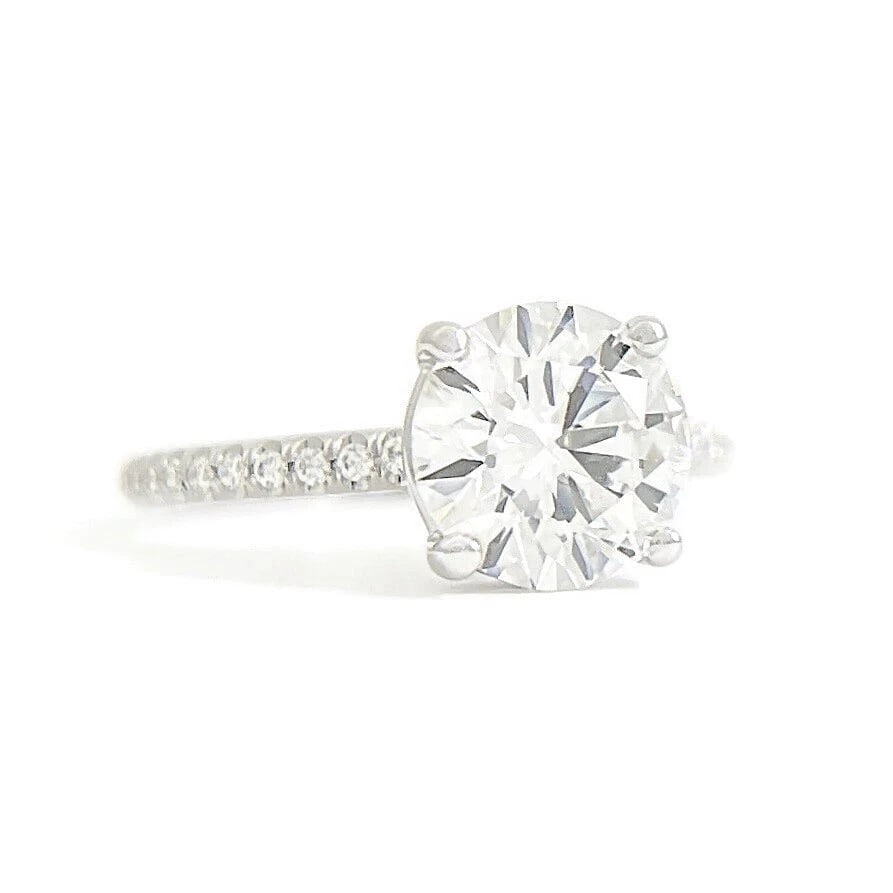 Round Lab-Created Diamond Solitaire Engagement Ring 14K White Gold, 1.81 CTW - 2