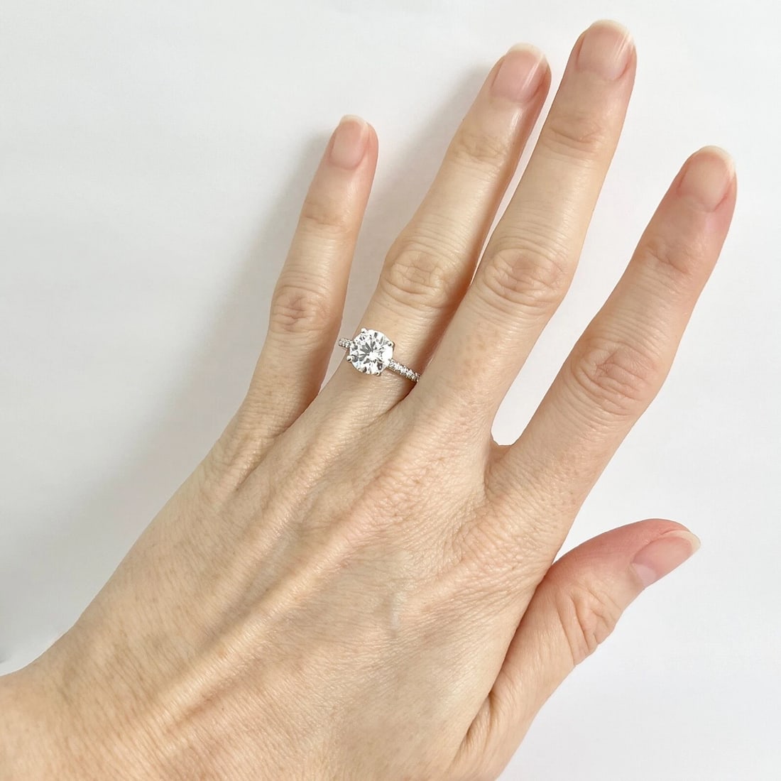 Round Lab-Created Diamond Solitaire Engagement Ring 14K White Gold, 1.81 CTW - 5