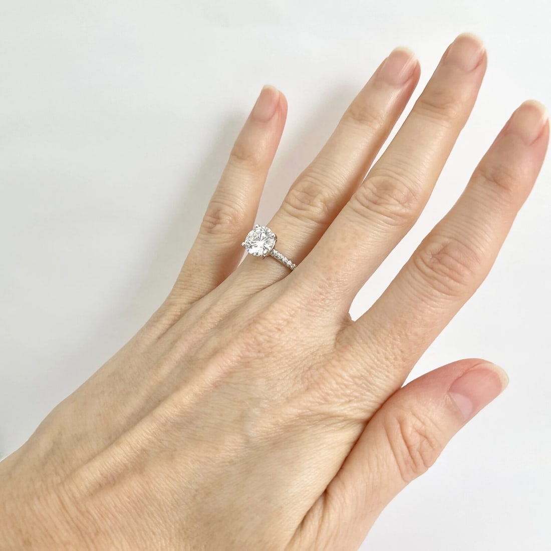 Round Lab-Created Diamond Solitaire Engagement Ring 14K White Gold, 1.81 CTW - 6