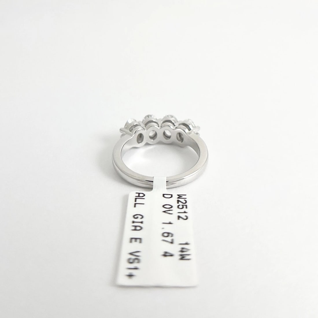 GIA 4-Stone Oval Diamond Wedding Band Anniversary Ring 14K White Gold, 1.67CTW - 10