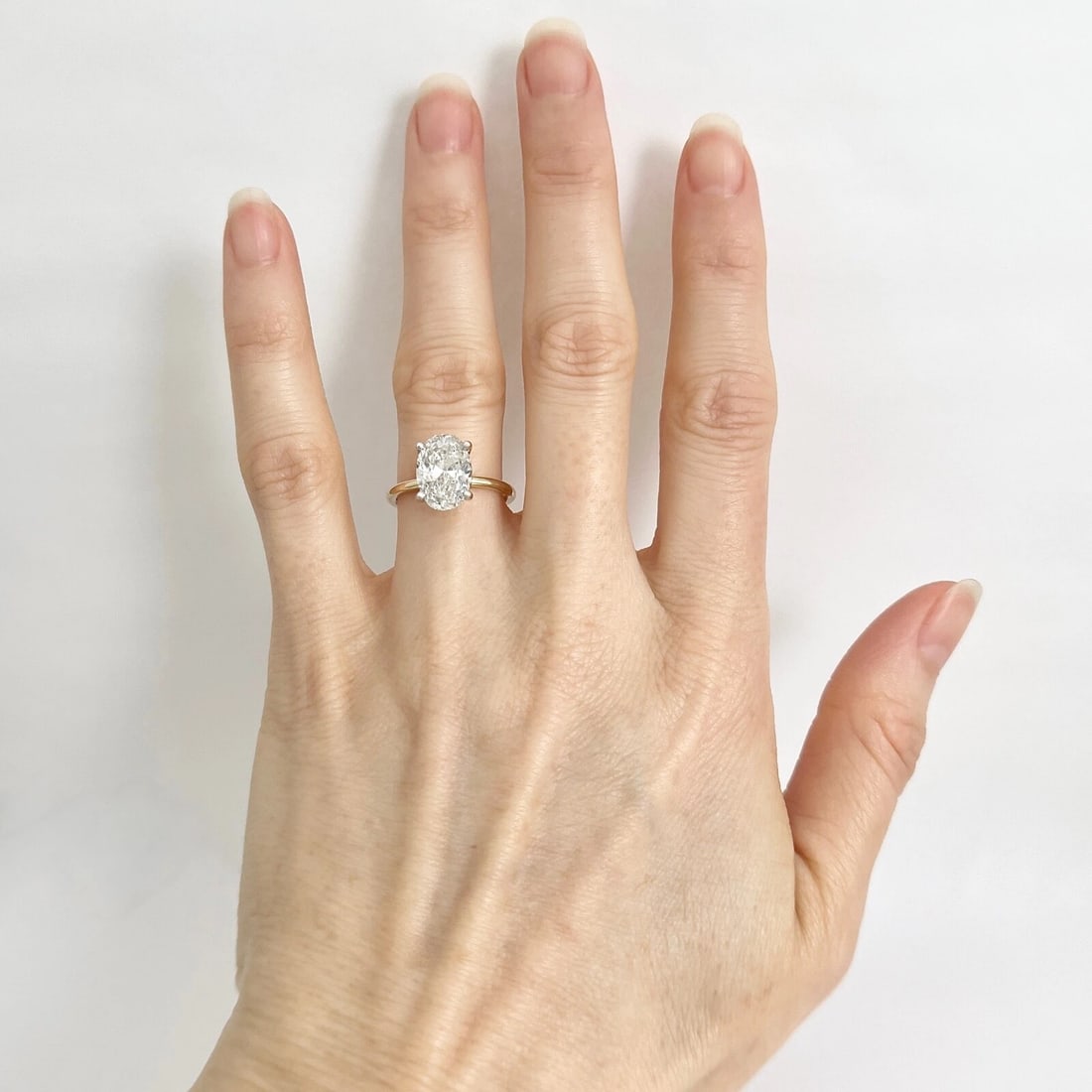 Oval Diamond Solitaire Engagement Ring 14K Yellow Gold, 2.63 CT - 3