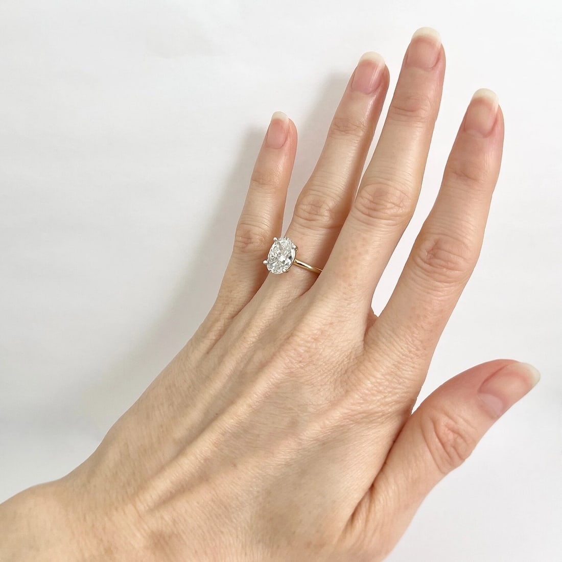 Oval Diamond Solitaire Engagement Ring 14K Yellow Gold, 2.63 CT - 5