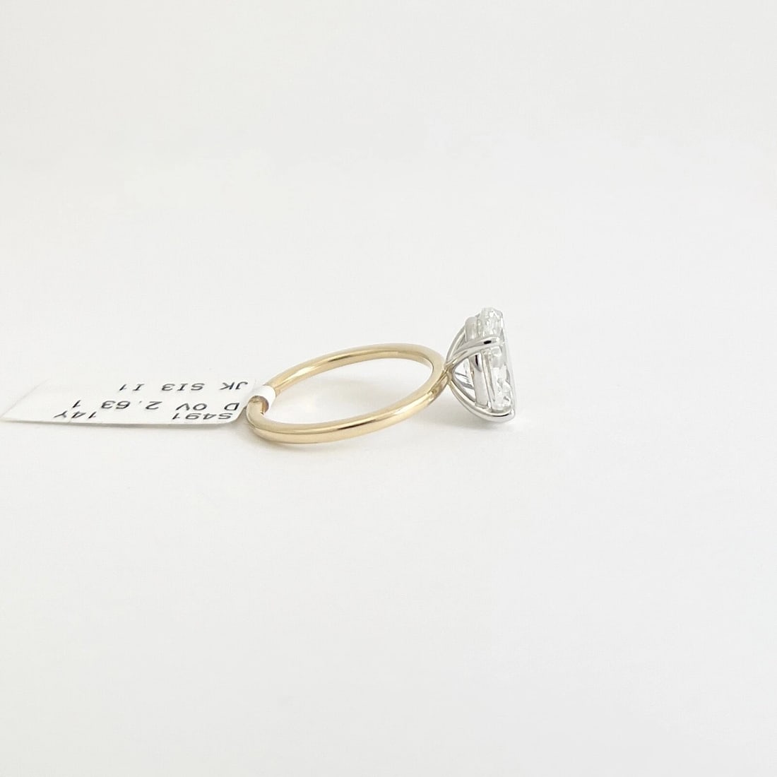 Oval Diamond Solitaire Engagement Ring 14K Yellow Gold, 2.63 CT - 7