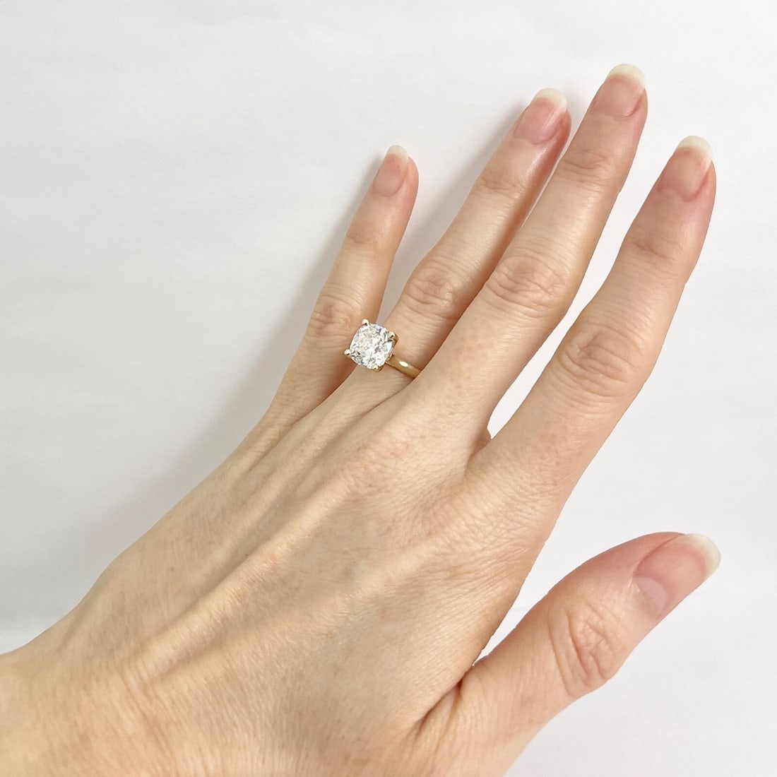 GIA Cushion Diamond Solitaire Engagement Ring 14K Yellow Gold, 3.30 CT - 6