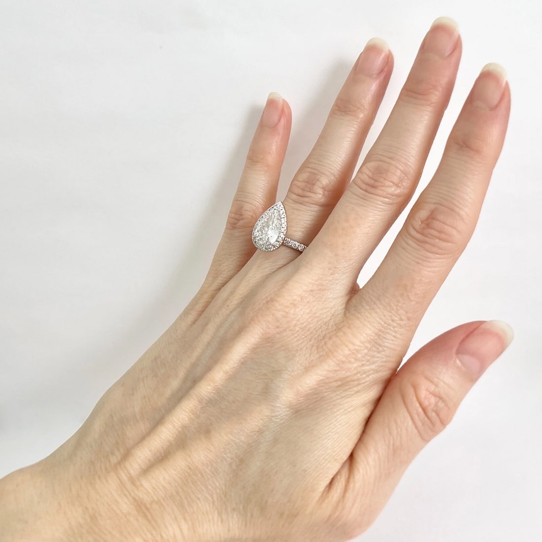 GIA Pear Diamond Halo Engagement Ring 14K White Gold, 2.32 CTW - 6