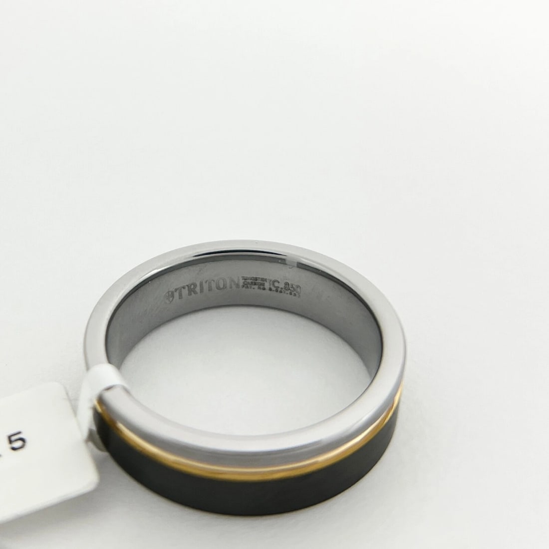 Men's Gray Gold Black Wedding Band Ring Tungsten Carbide, Size 10.5, 6.5 mm - 8