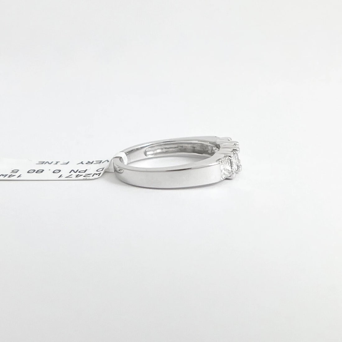 5-Stone Princess Cut Diamond Wedding Band Anniversary Ring 14K White Gold .80 TW - 7