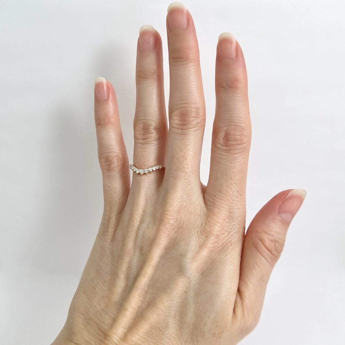 Curved Diamond Wedding Band Ring 14K Yellow Gold, Size 4.75, .20 CTW - 4