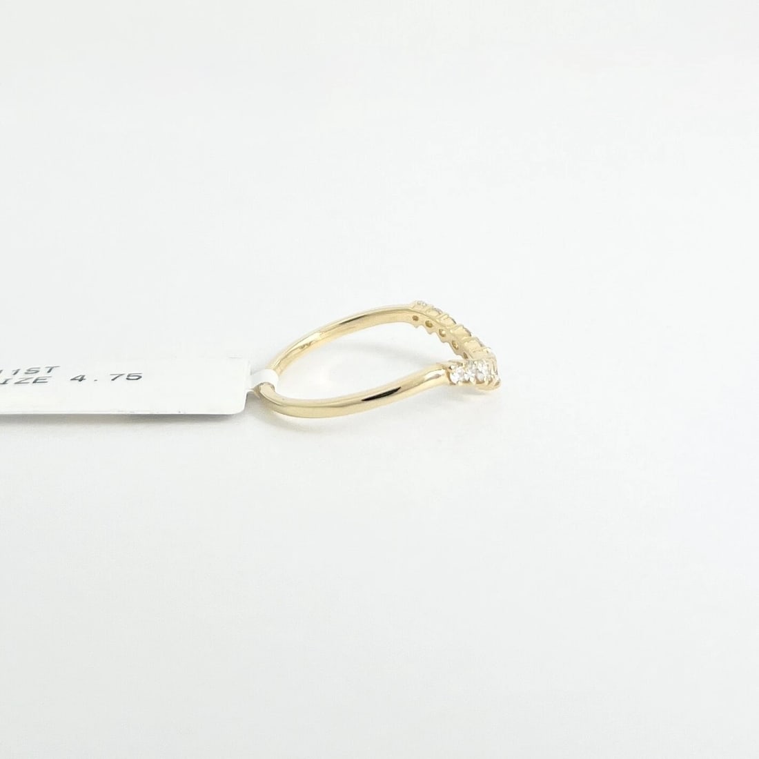 Curved Diamond Wedding Band Ring 14K Yellow Gold, Size 4.75, .20 CTW - 8