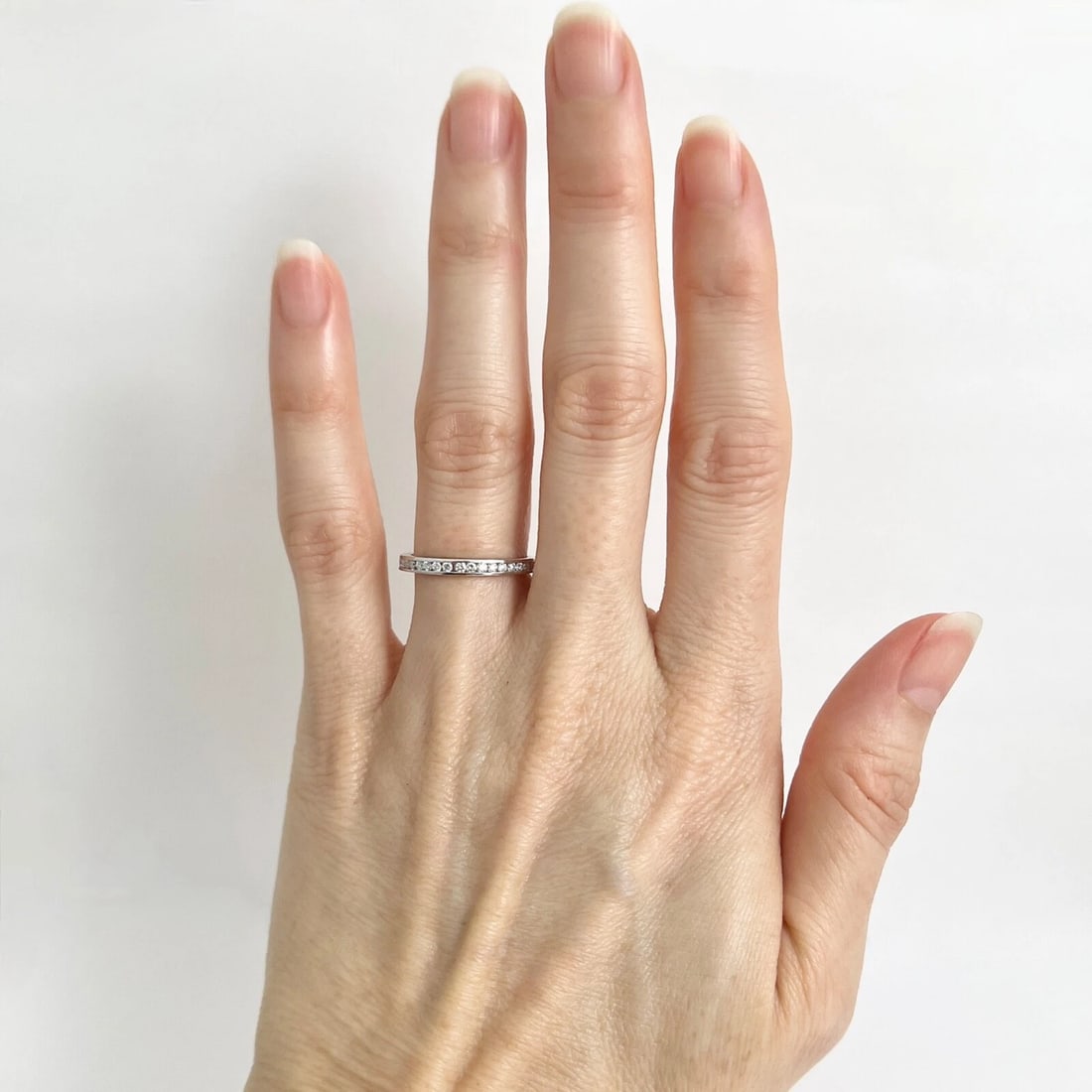 Round Diamond Channel-Set Eternity Ring Wedding Band Platinum, .52 CTW - 3