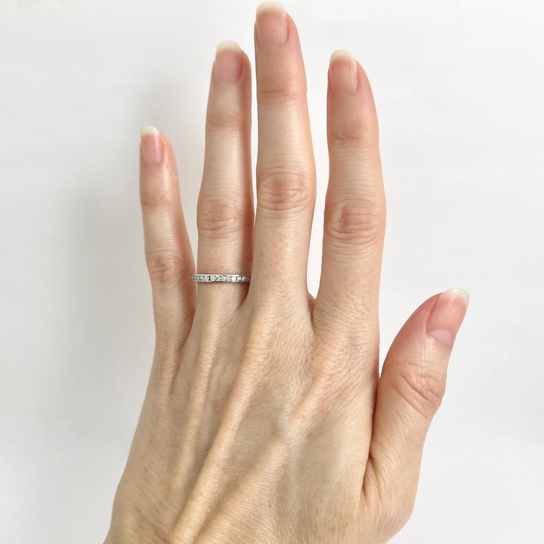 Round Diamond Channel-Set Eternity Ring Wedding Band Platinum, .52 CTW - 4