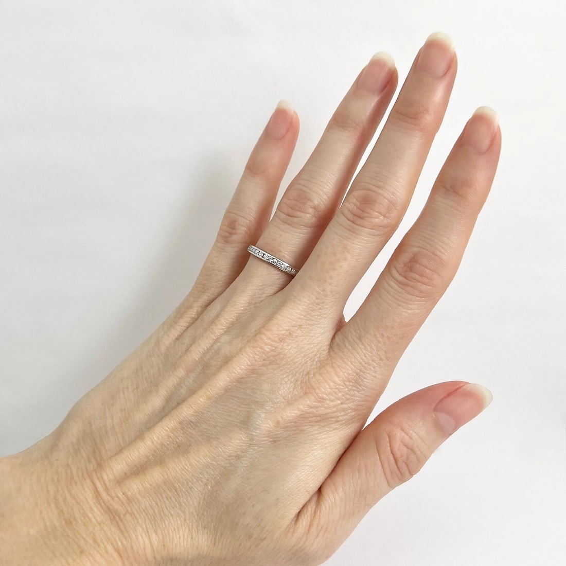 Round Diamond Channel-Set Eternity Ring Wedding Band Platinum, .52 CTW - 6