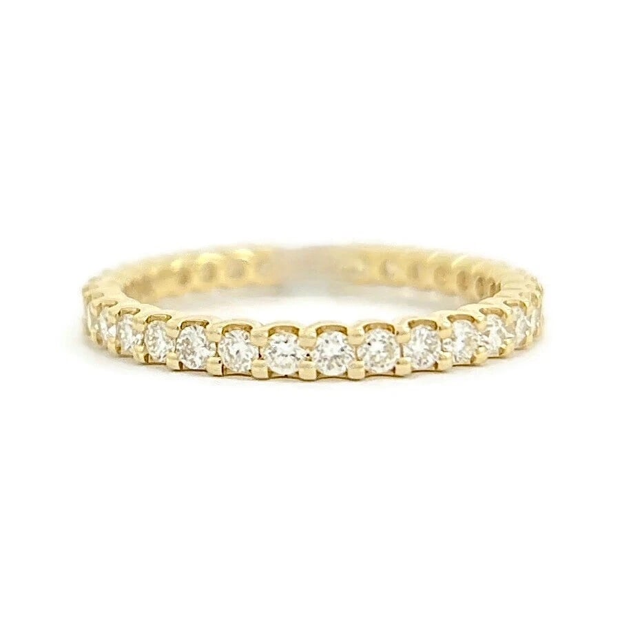 Round Diamond Eternity Ring Wedding Band 14K Yellow Gold, Size 6, .65 CTW (1 of 8)