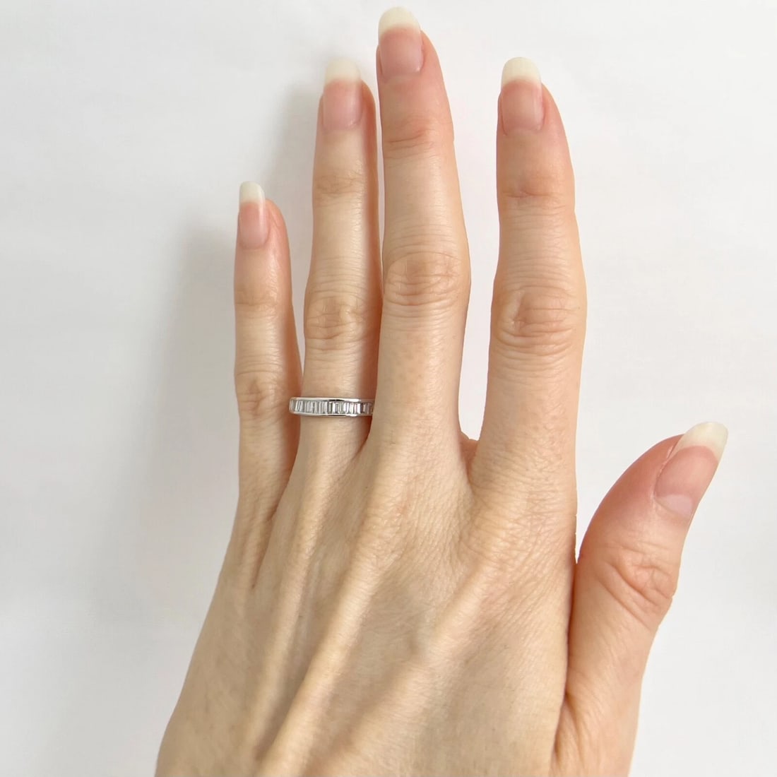 Baguette Diamond Channel-Set Wedding Band Ring 14K White Gold .51 CTW - 4