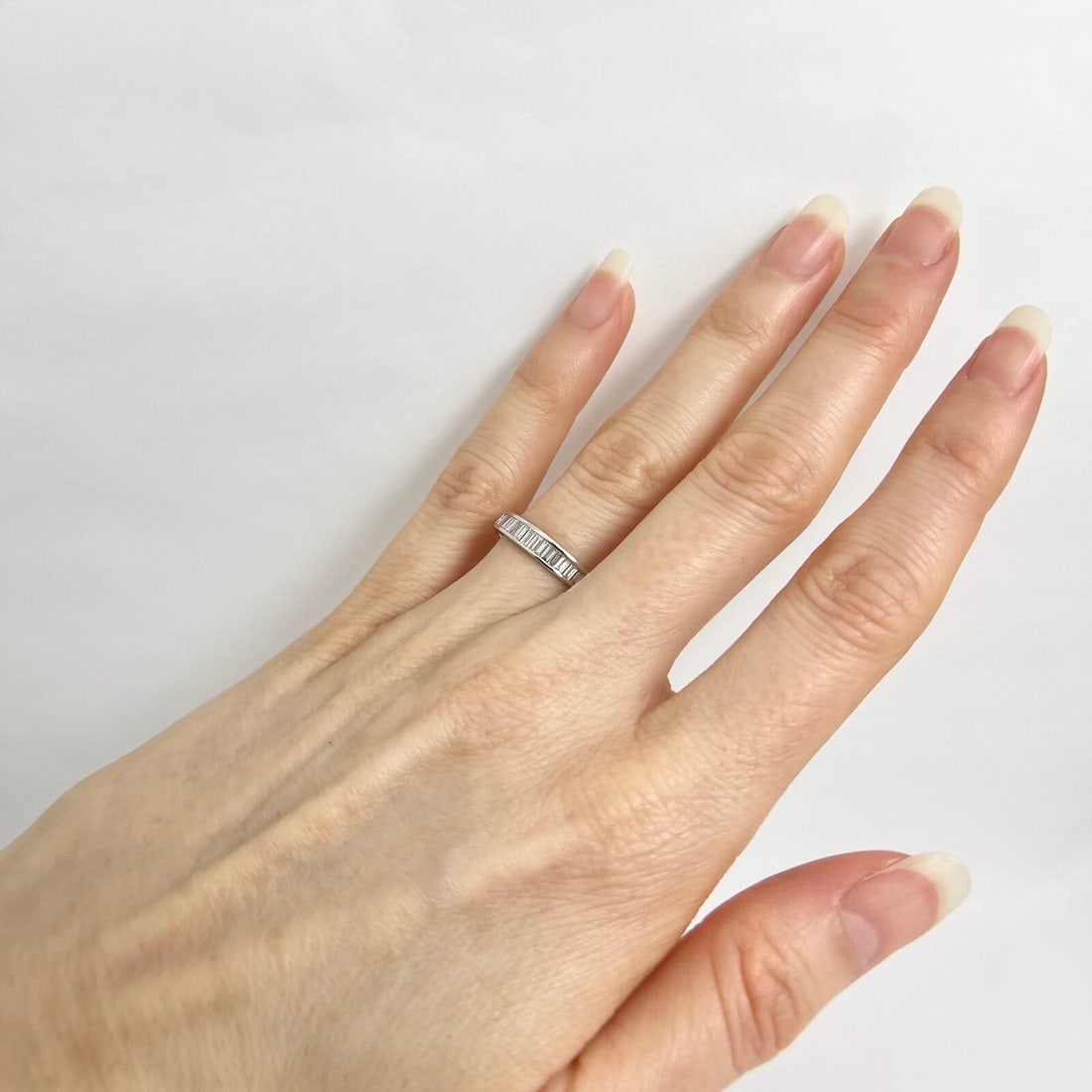 Baguette Diamond Channel-Set Wedding Band Ring 14K White Gold .51 CTW - 5