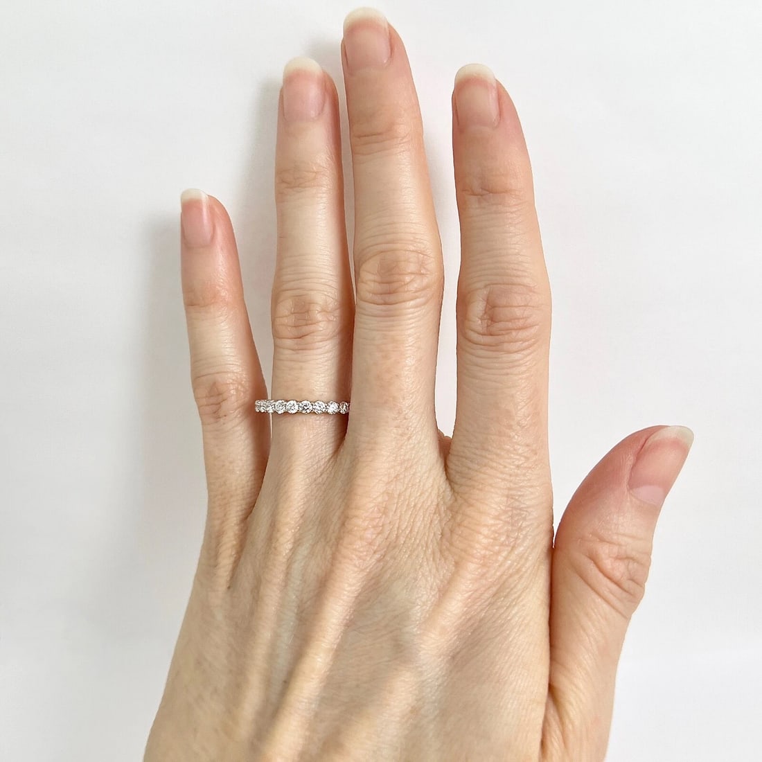 Two-Tone Round Diamond Wedding Band Anniversary Ring 14K Yellow Gold .65 CTW - 3