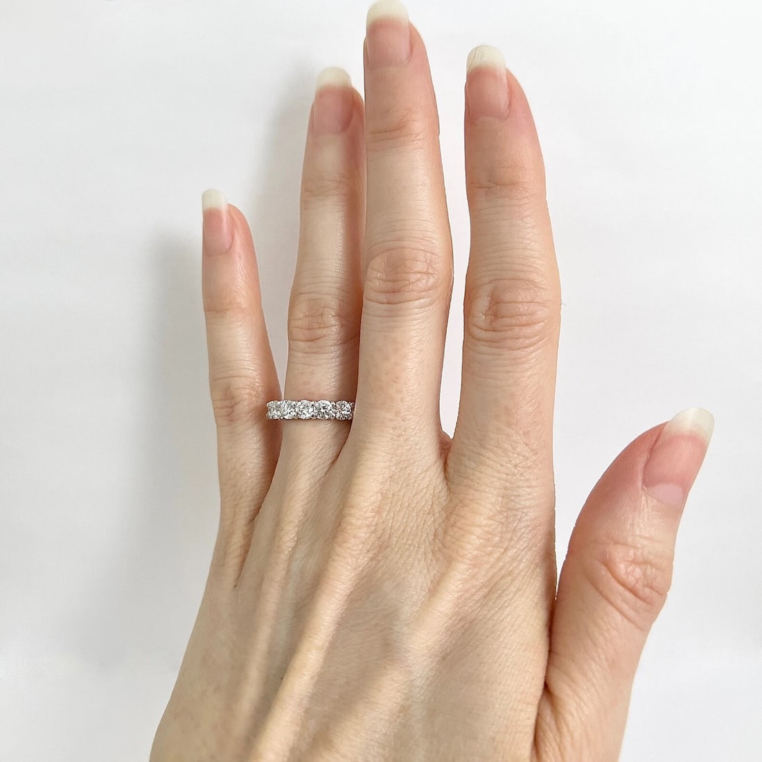 Round Diamond Eternity Ring Wedding Band Anniversary 14K White Gold, 2.98 CTW - 3