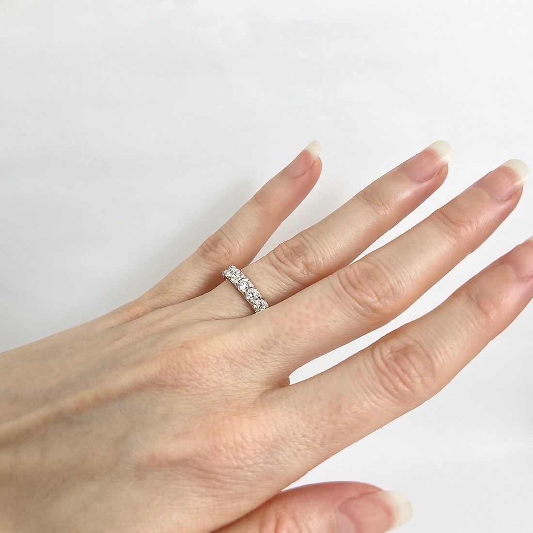 Round Diamond Eternity Ring Wedding Band Anniversary 14K White Gold, 2.38 CTW - 5