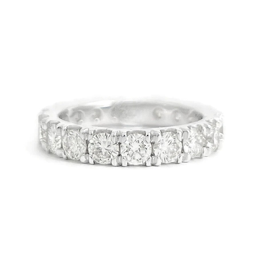 Round Diamond Eternity Ring Wedding Band Anniversary 14K White Gold, 2.34 CTW (1 of 9)
