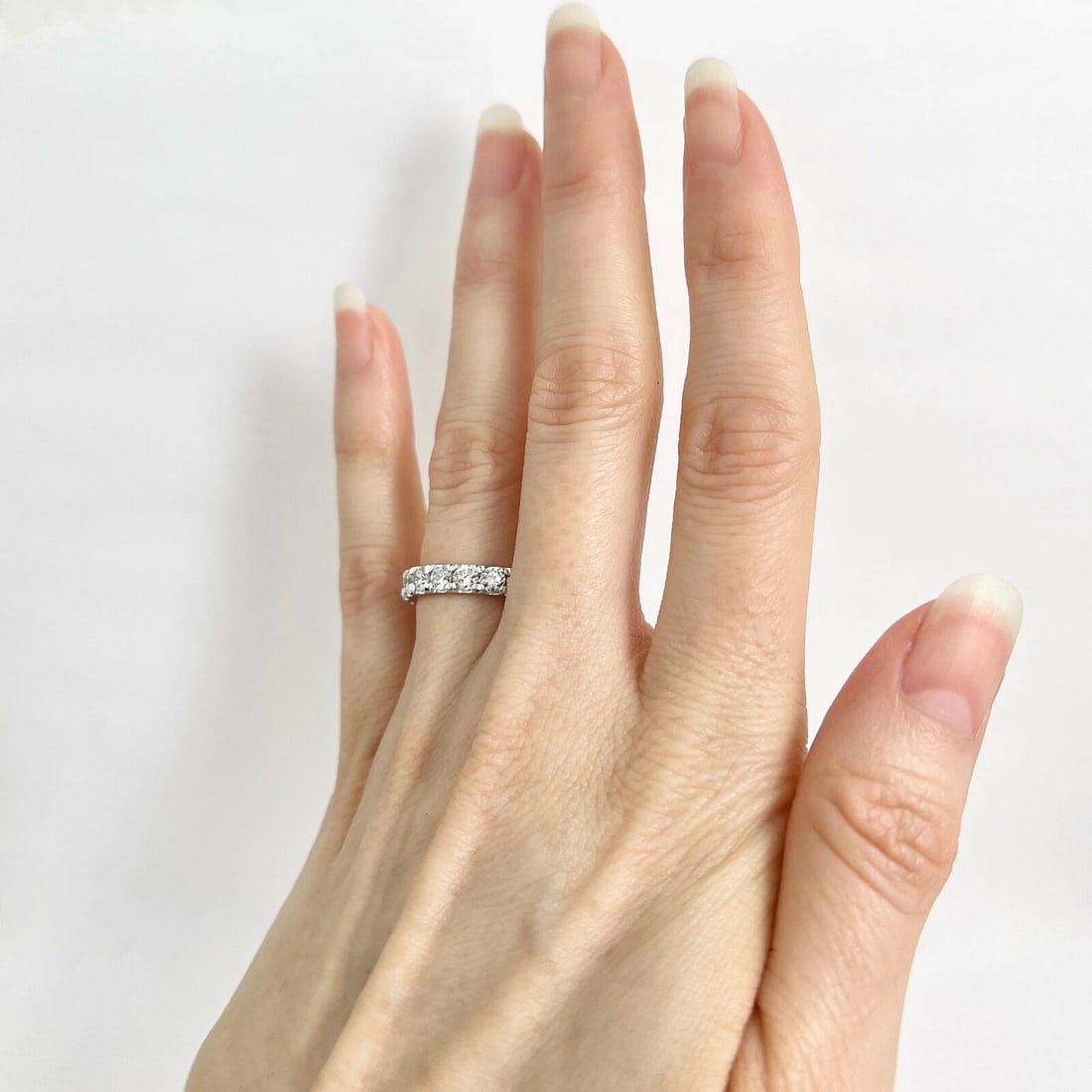 Round Diamond Eternity Ring Wedding Band Anniversary 14K White Gold, 2.34 CTW - 4