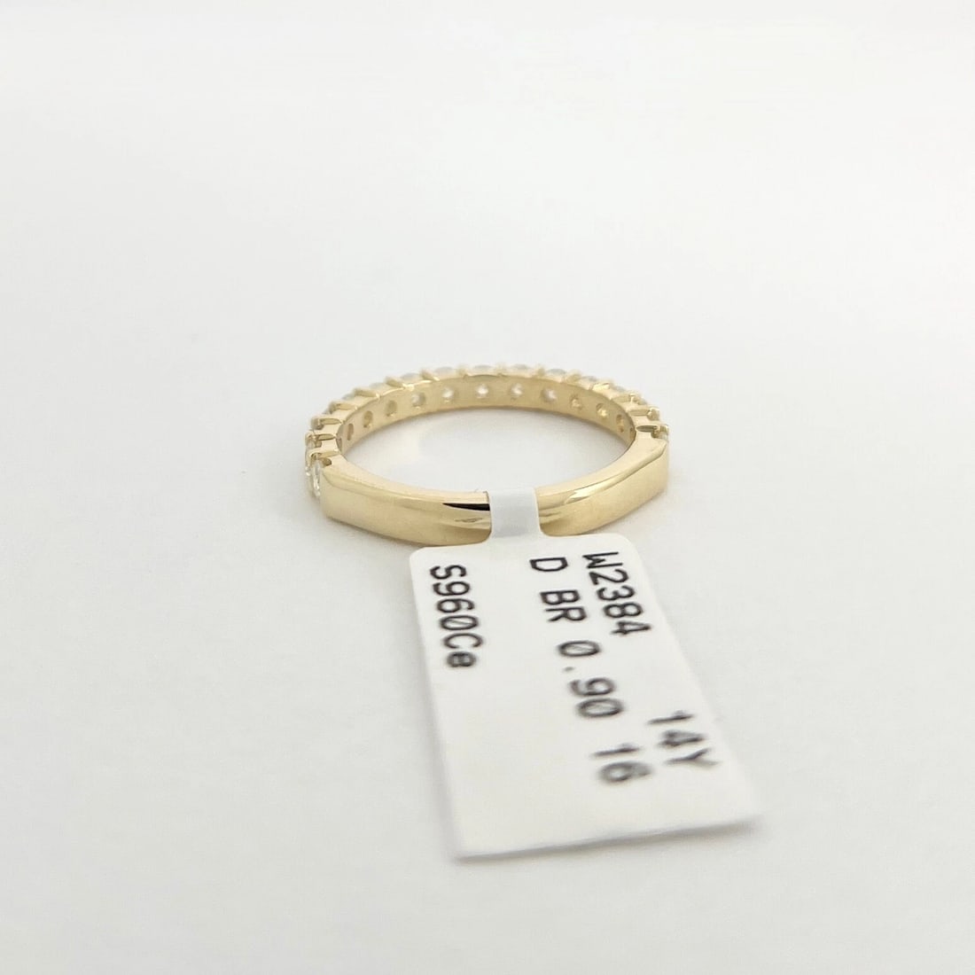 Round Diamond Wedding Band Anniversary Ring 14K Yellow Gold, .90 CTW - 9