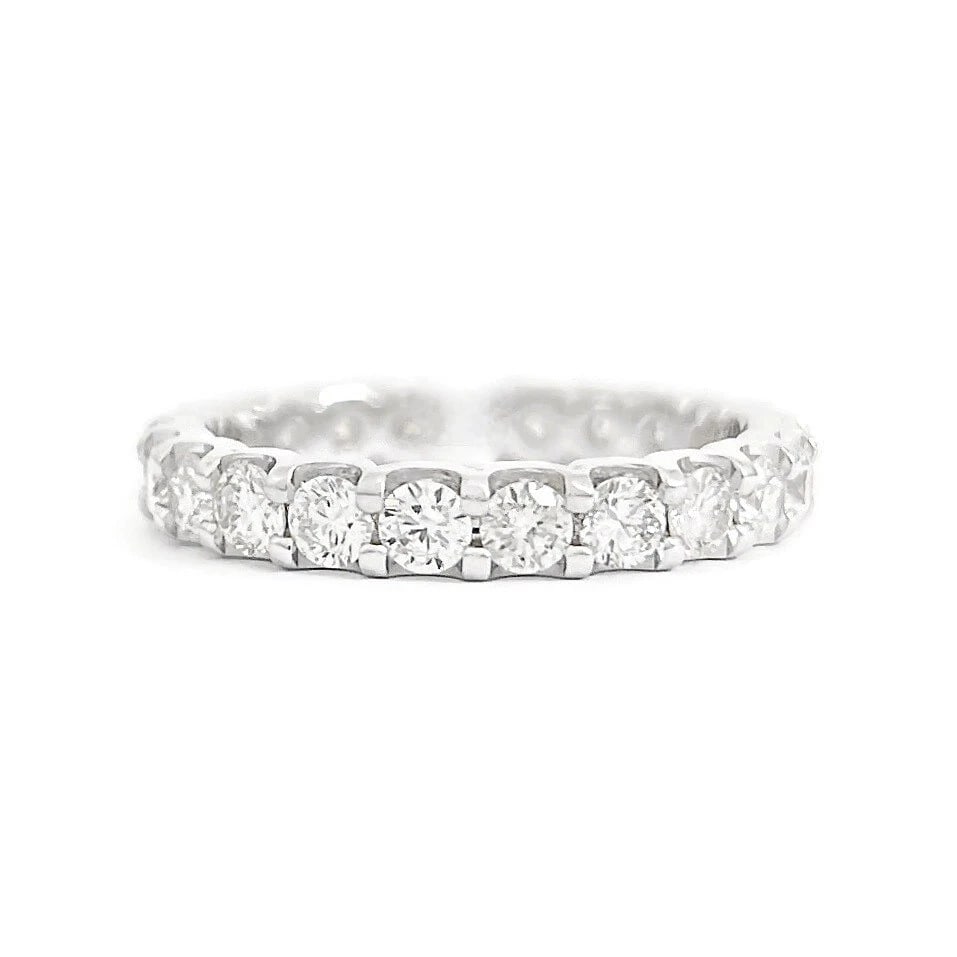 Round Diamond Eternity Ring Wedding Band Anniversary 14K White Gold, 1.73 CTW - 2