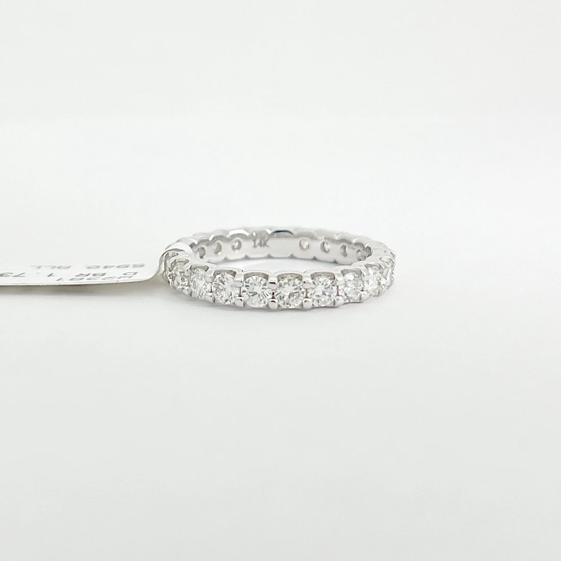 Round Diamond Eternity Ring Wedding Band Anniversary 14K White Gold, 1.73 CTW - 8