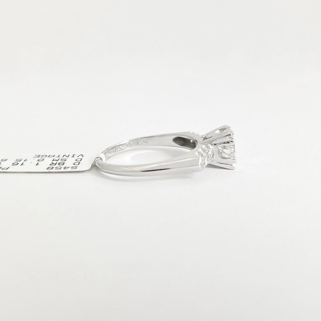 Round Fishtail-Set Diamond Engagement Ring Platinum 1.31 CTW - 8