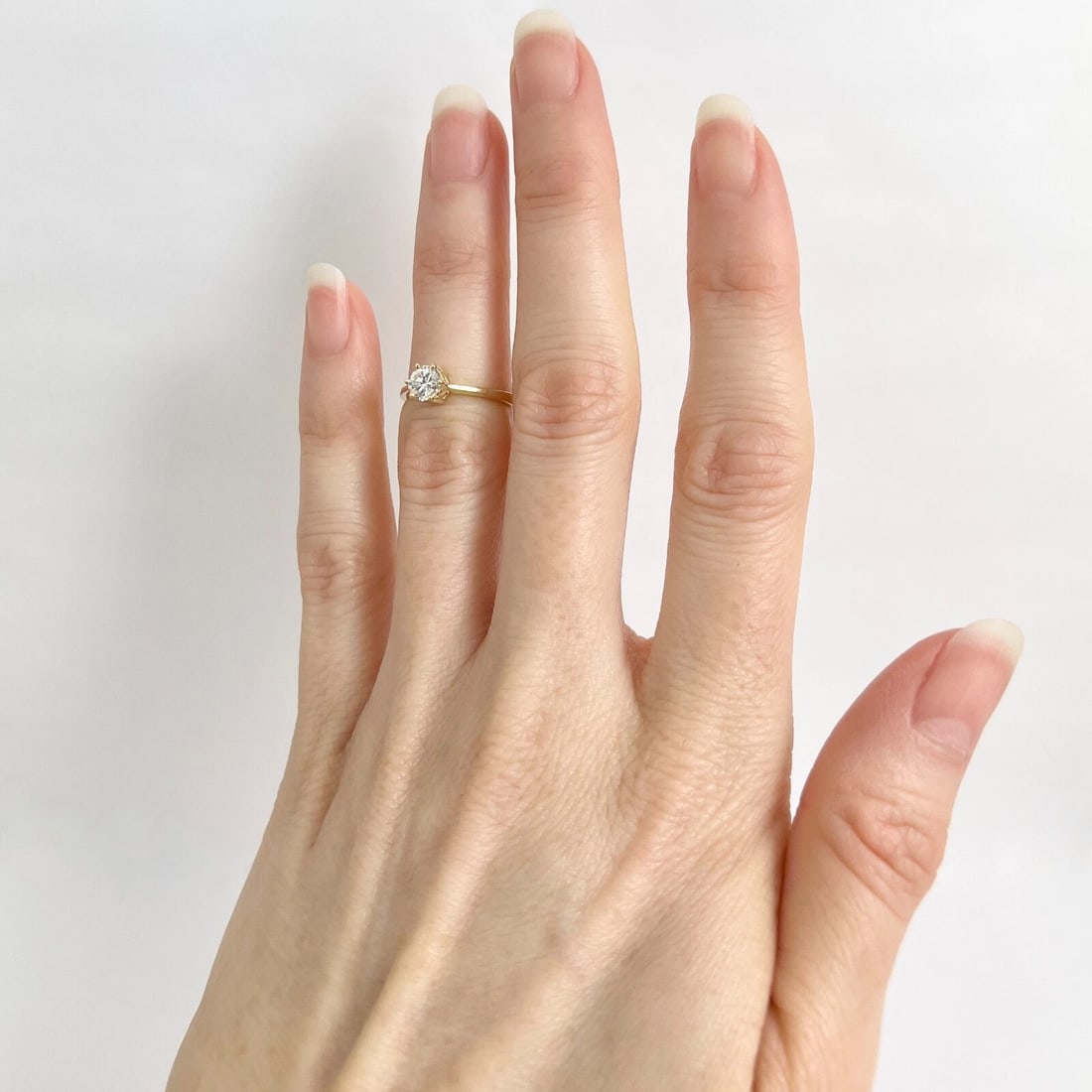 Round Solitaire Diamond 6-Prong Engagement Ring 18K Yellow Gold .36 CT - 5